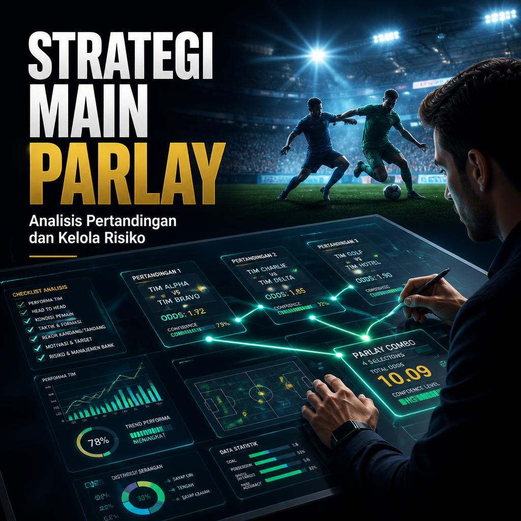 Pelajari cara main parlay, memilih pertandingan, menganalisis tim, menyusun kupon, dan mengelola modal secara cermat agar risiko tetap terkendali.